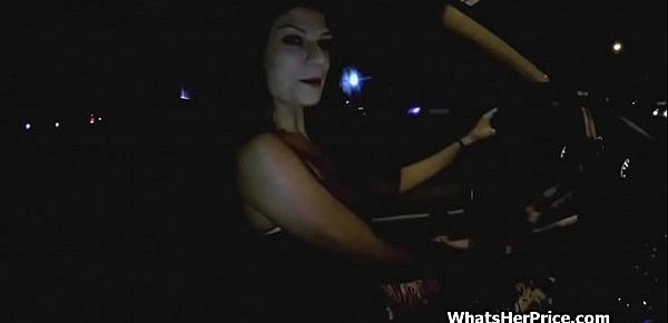  Big tit Taxi driver earns extra by sucking my dick